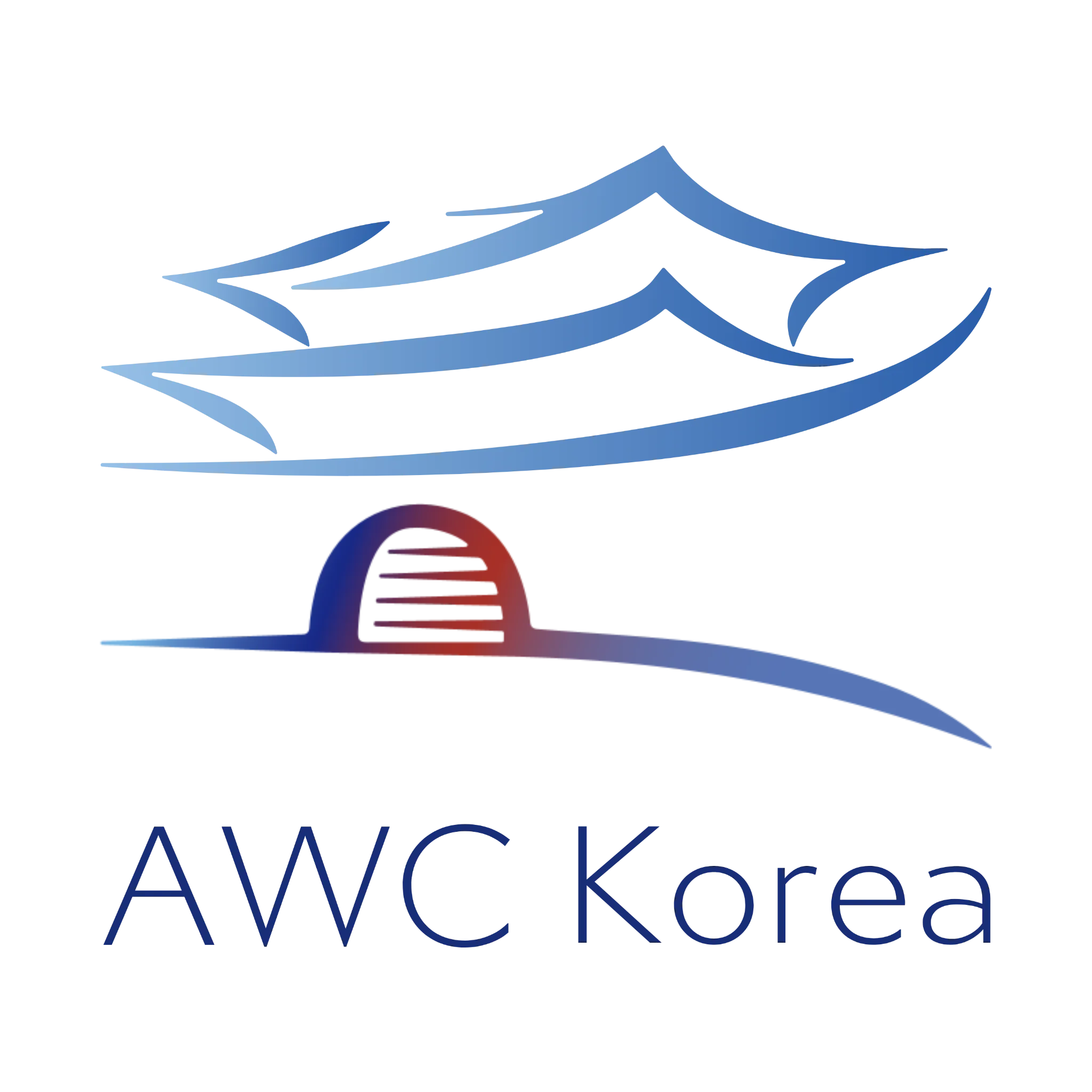 AWC Korea logo, blue-to-red gradient